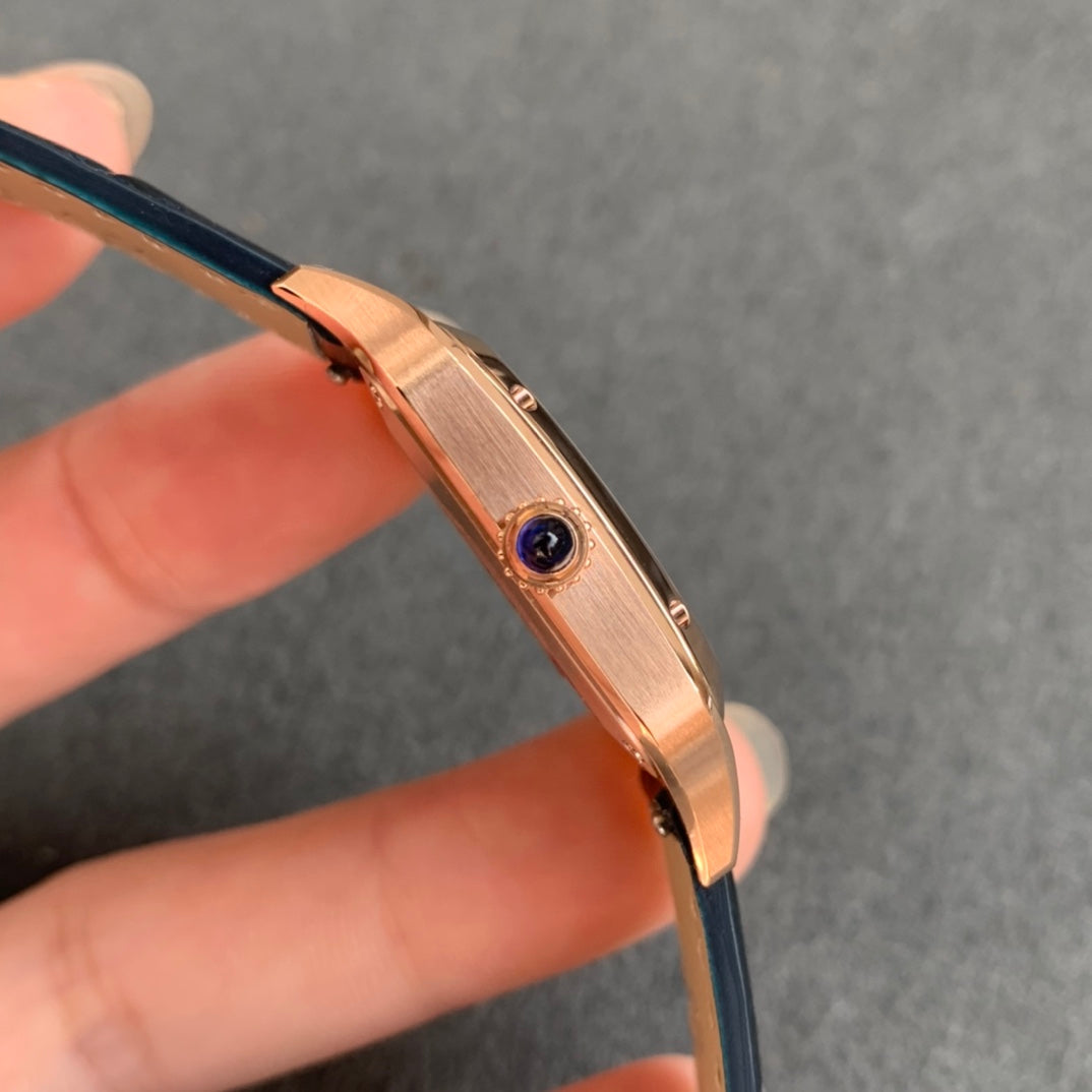 Cartier Santos-Dumont WGSA0022 1:1 edição melhor F1 Fabbrica quadrante argento Nero cinturino