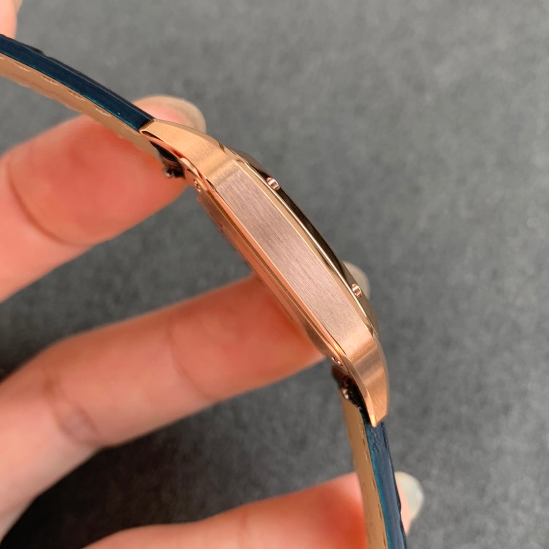 Cartier Santos-Dumont WGSA0022 1:1 edição melhor F1 Fabbrica quadrante argento Nero cinturino
