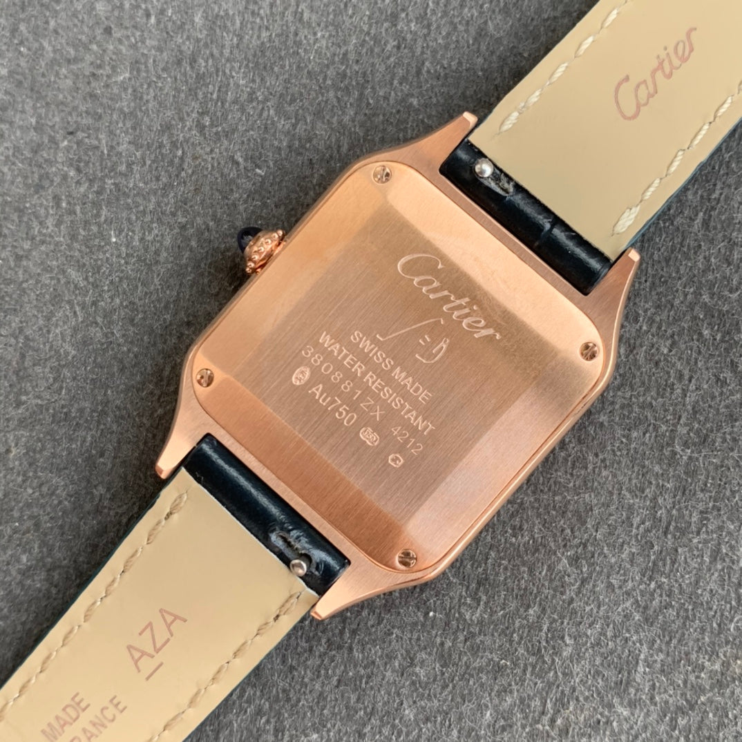 Cartier Santos-Dumont WGSA0022 1:1 edição melhor F1 Fabbrica quadrante argento Nero cinturino