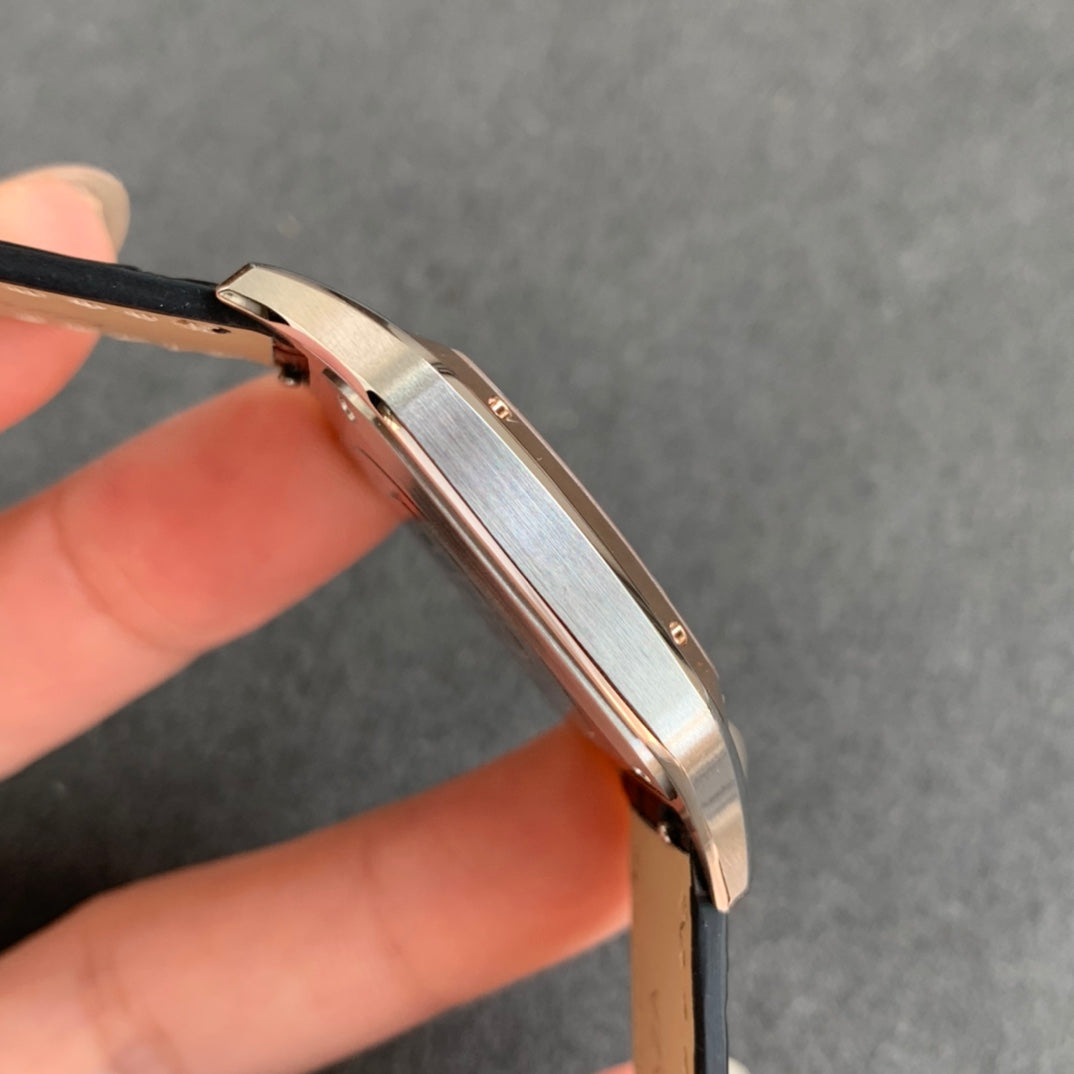 Cartier Santos-Dumont WGSA0022 1:1 edição melhor F1 Fabbrica Argento Cassa Nero cinturino