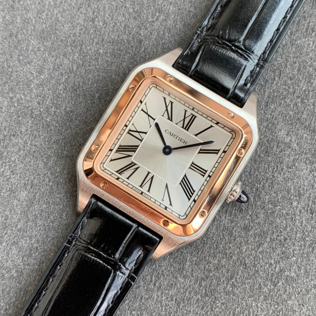 Cartier Santos-Dumont WGSA0022 1:1 edição melhor F1 Fabbrica Argento Cassa Nero cinturino