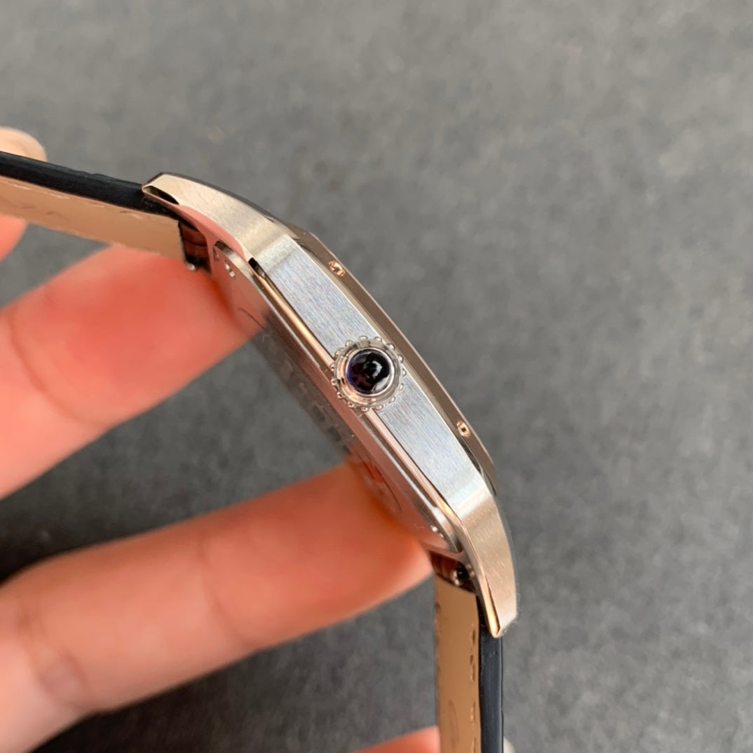 Cartier Santos-Dumont WGSA0022 1:1 edição melhor F1 Fabbrica Argento Cassa Nero cinturino