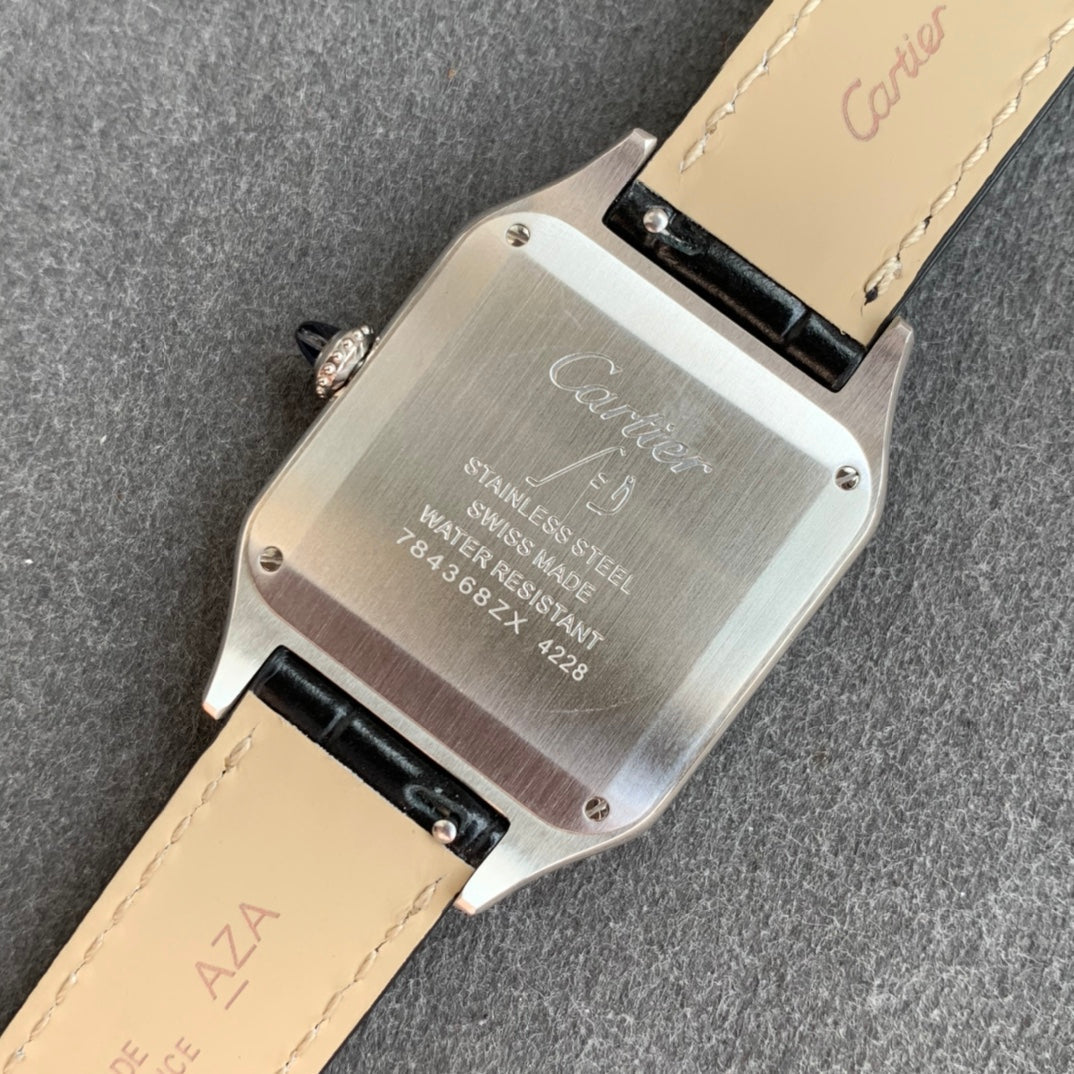 Cartier Santos-Dumont WGSA0022 1:1 edição melhor F1 Fabbrica Argento Cassa Nero cinturino