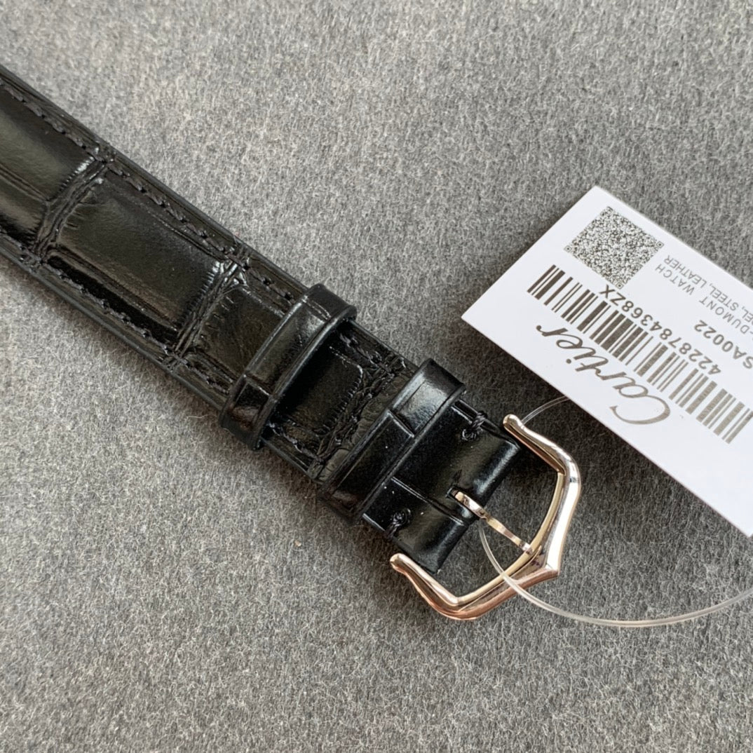 Cartier Santos-Dumont WGSA0022 1:1 edição melhor F1 Fabbrica Argento Cassa Nero cinturino