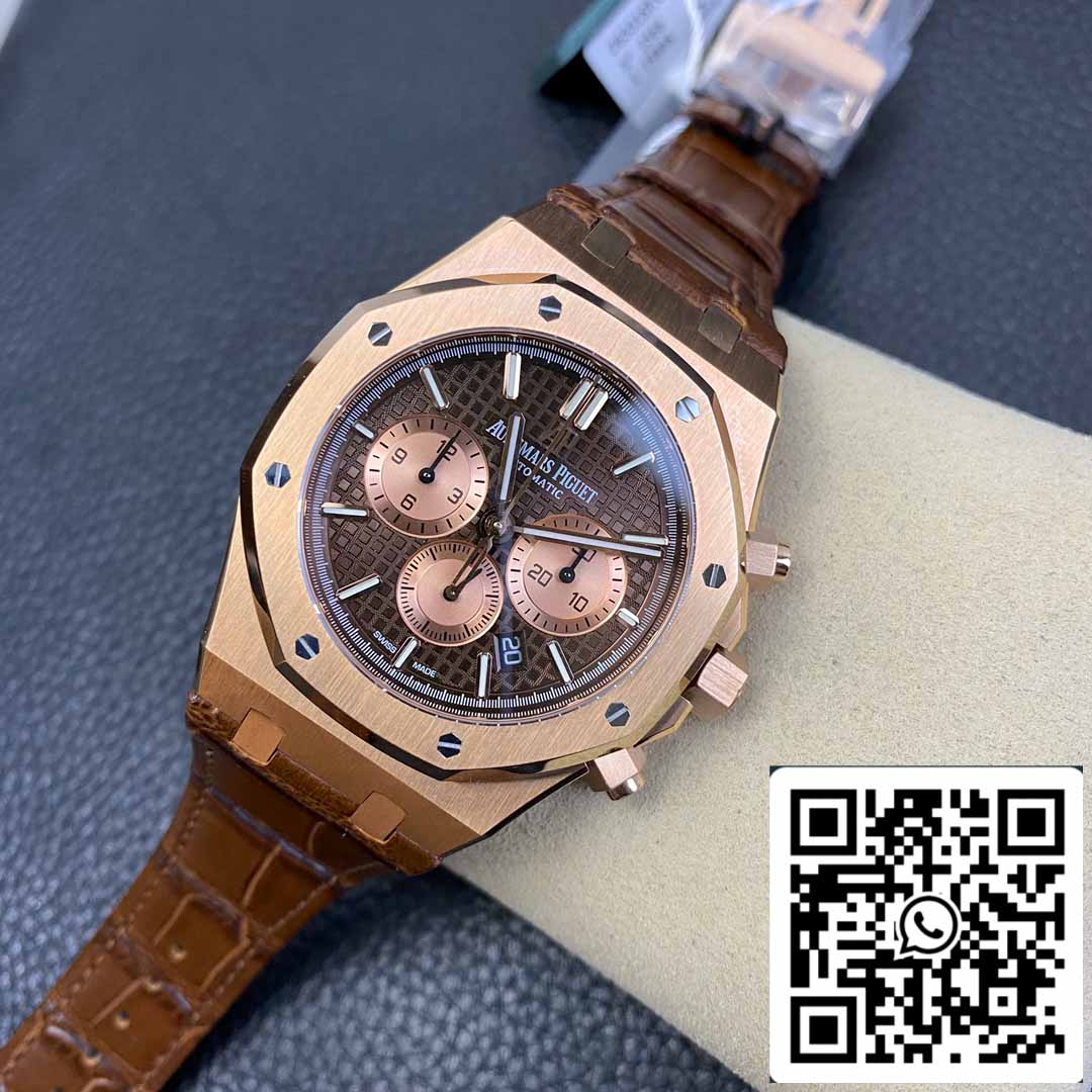 Audemars Piguet Royal Oak 26331 1:1 Best Edition OM Fabbrica Brown Leather cinturino Rose Gold