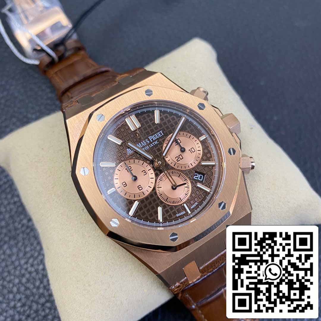 Audemars Piguet Royal Oak 26331 1:1 Best Edition OM Fabbrica Brown Leather cinturino Rose Gold