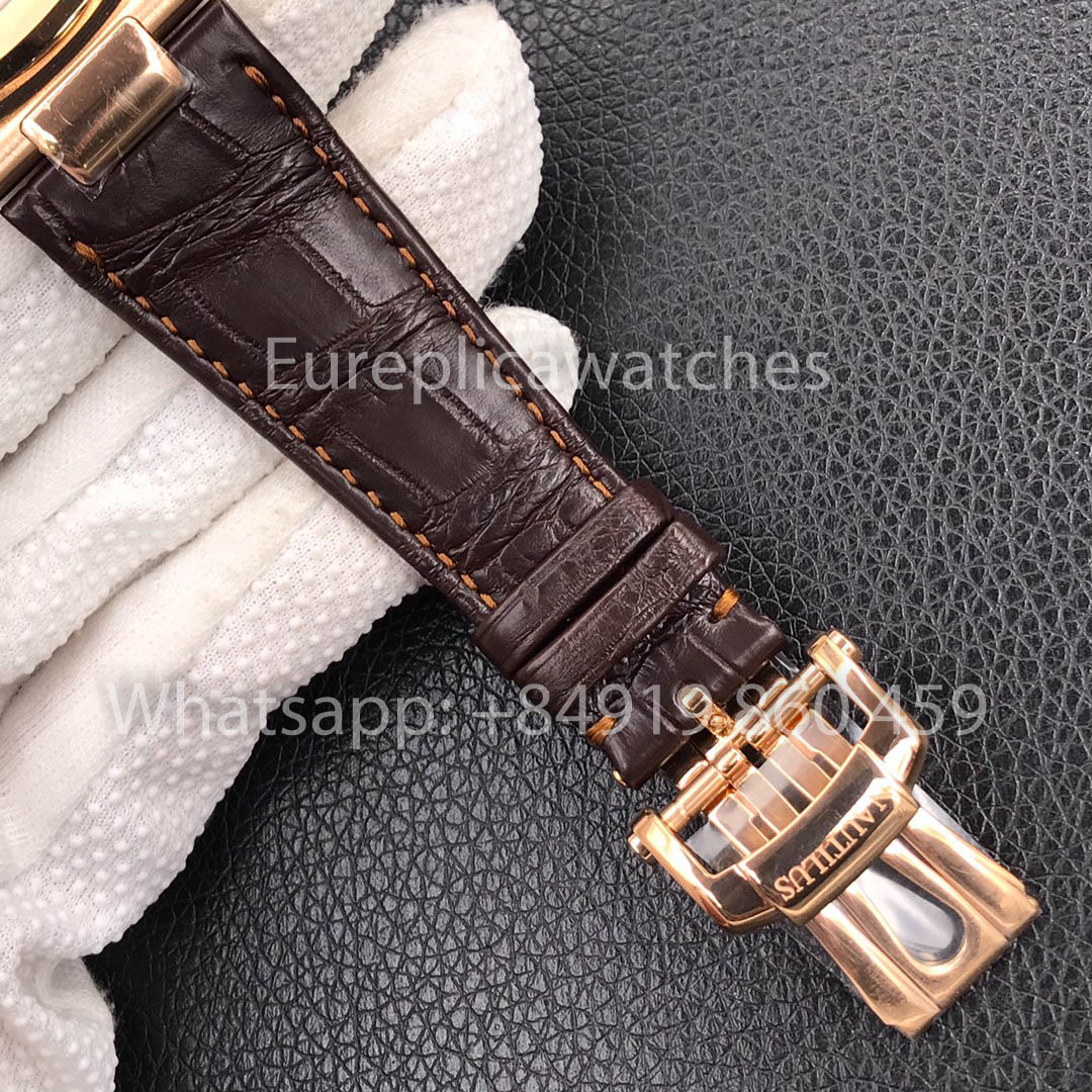 Patek Philippe Nautilus 5711R-001 Rosa Oro 1:1 Best Clone 3K Fabbrica Newest Versione Pelle cinturino
