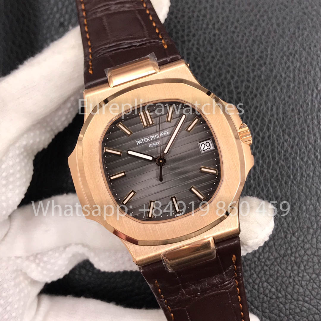 Patek Philippe Nautilus 5711R-001 Rosa Oro 1:1 Best Clone 3K Fabbrica Newest Versione Pelle cinturino