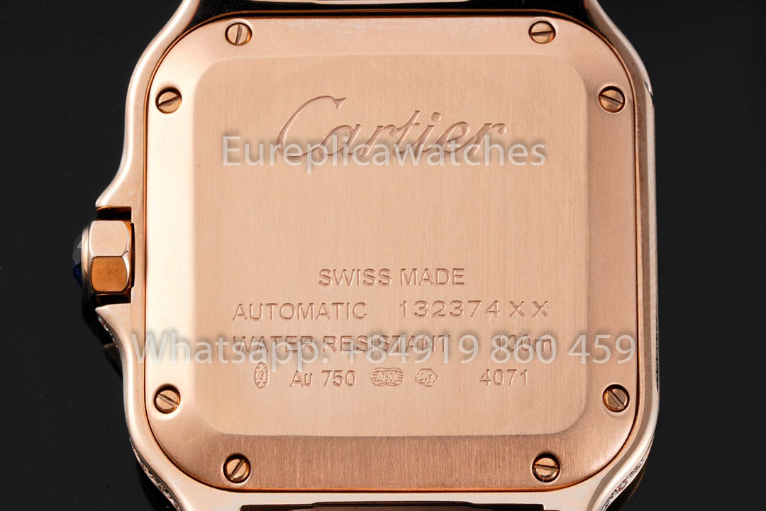 Cartier Santos De Cartier WJSA0009 Watch 1:1 Best Clone 35.1 mm BV Fabbrica Rosa Oro