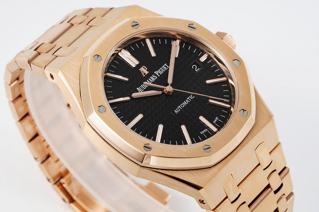 Audemars Piguet Royal Oak 15400ST 1:1 Best Edition ZF Fabbrica Esfera negra Oro rosa