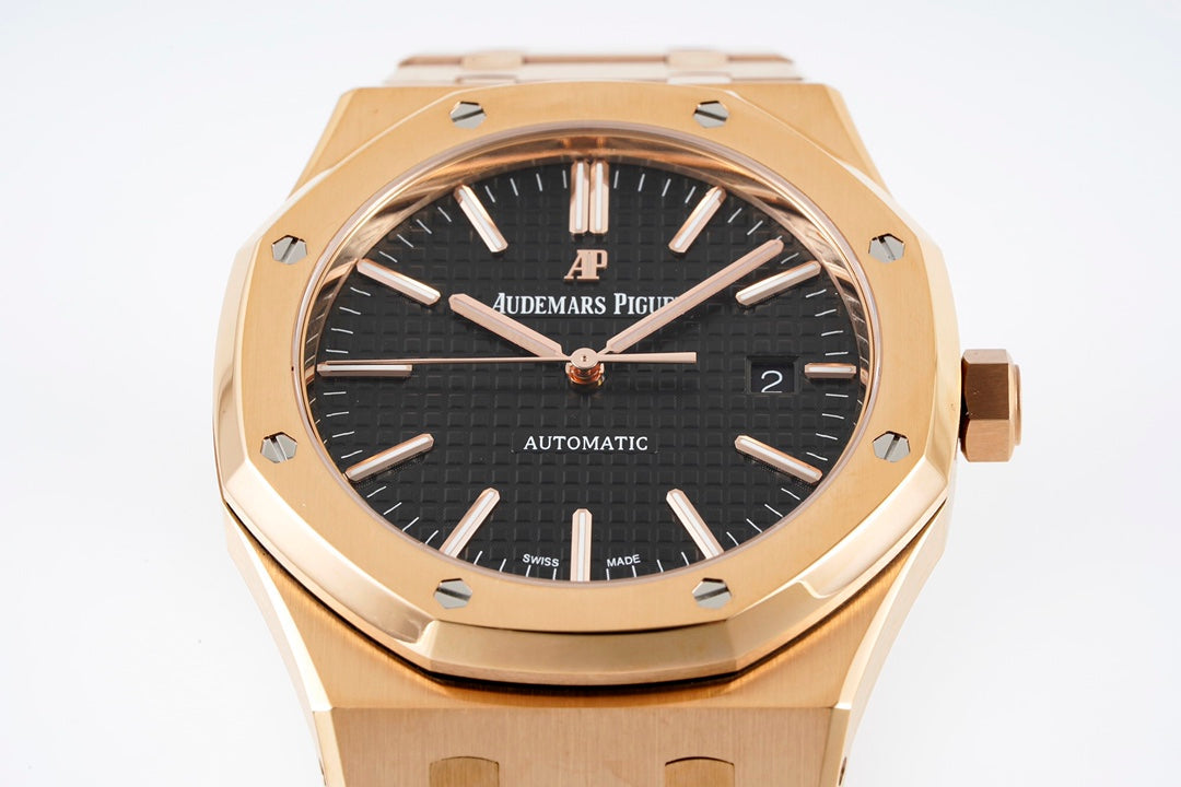 Audemars Piguet Royal Oak 15400ST 1:1 Best Edition ZF Fabbrica Esfera negra Oro rosa