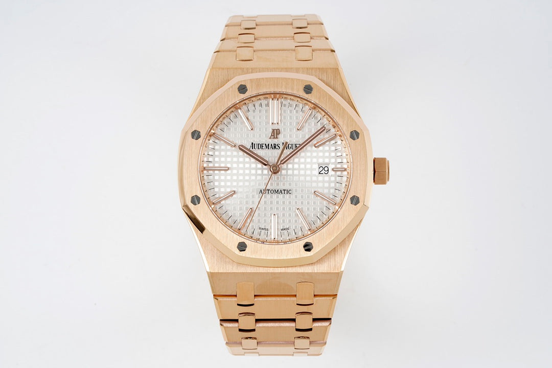 Audemars Piguet Royal Oak 15400ST 1:1 Best Edition ZF Fabbrica White Dial Rose Gold