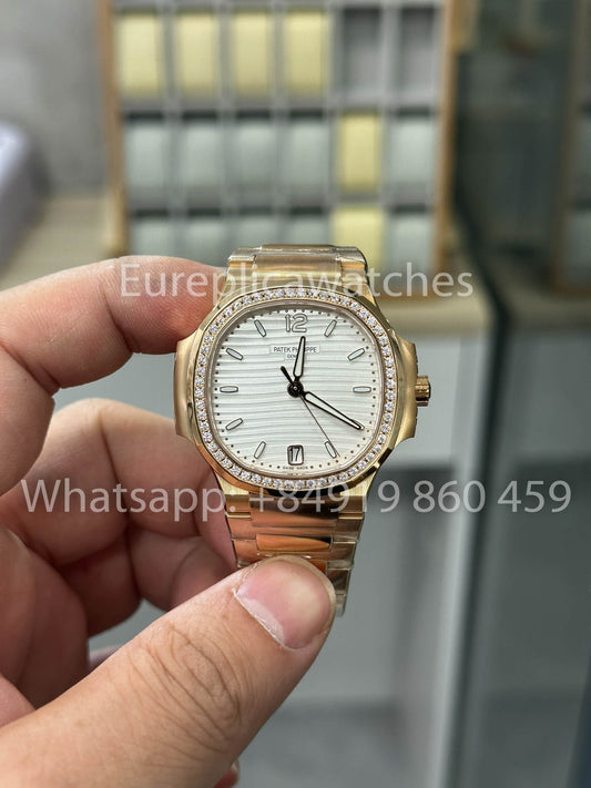 Patek Philippe Nautilus Ladies 7118/12R-001 Rosa Oro 1:1 Best Clone 3K Fabbrica