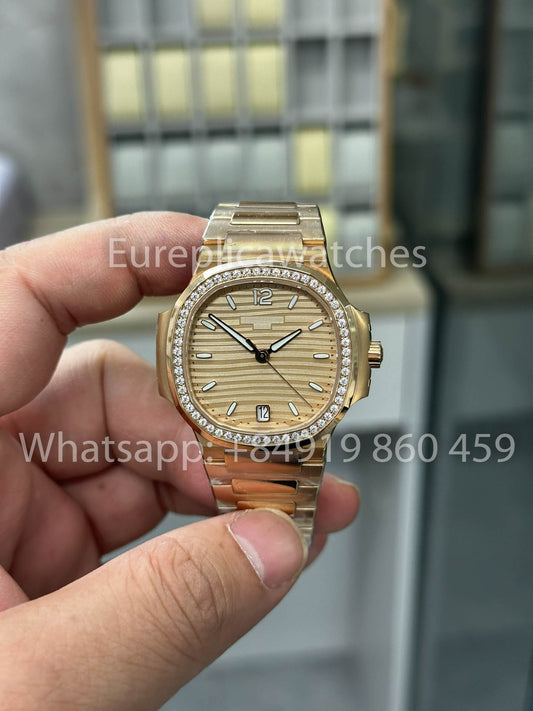 Patek Philippe Nautilus Ladies 7118/12R-010 Rosa Oro 1:1 Best Clone 3K Fabbrica