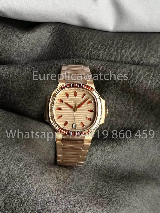 Patek Philippe Nautilus Ladies 7118/1300 Rosa Oro 1:1 Best Clone 3K Fabbrica