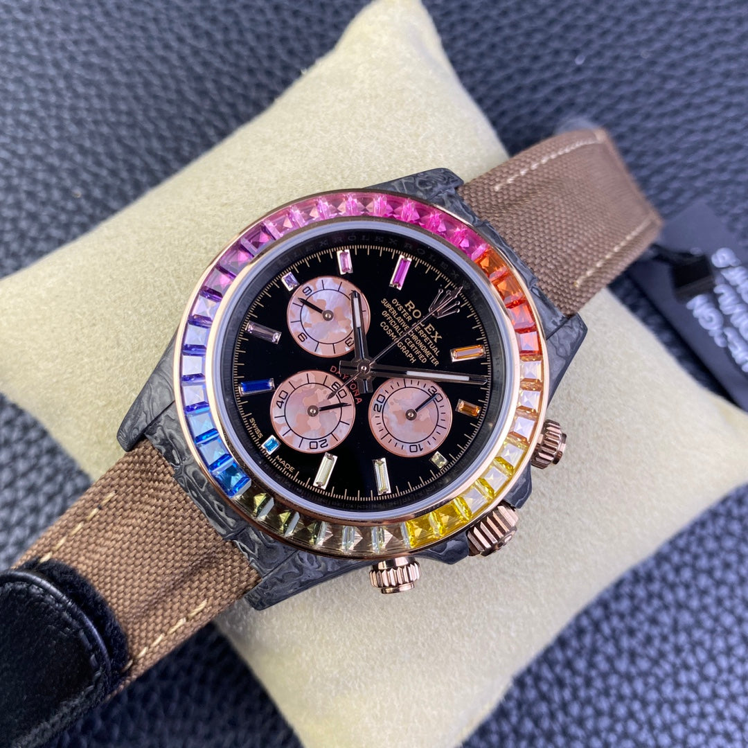 Rolex Daytona Cosmograph Diw versione personalizzata 1:1 edizione migliore Diw Fabbrica Rainbow lunetta
