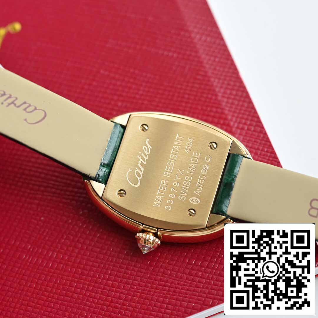 Cartier Lady Baignoire 23.9mm WJBA0038 1:1 Best Edition 18k Real gold and diamonds Green cinturino