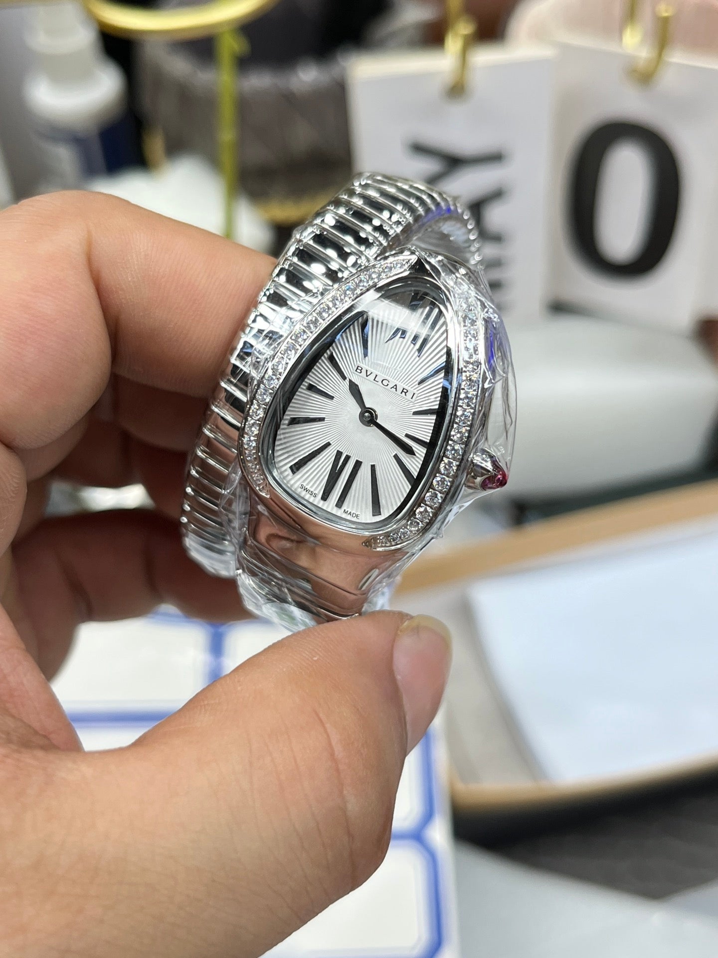 BVLGARI 101816 Serpenti Tubogas Argento Diamond 1:1 edición mejorada BV Fabbrica