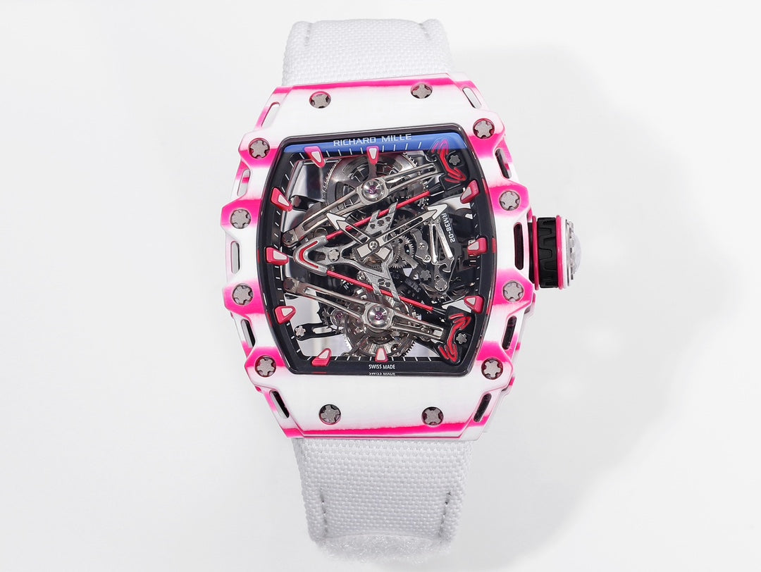 Richard Mille Bubba Watson Tourbillon RM38-02 1:1 Best Edition Fabric Velcro White cinturino