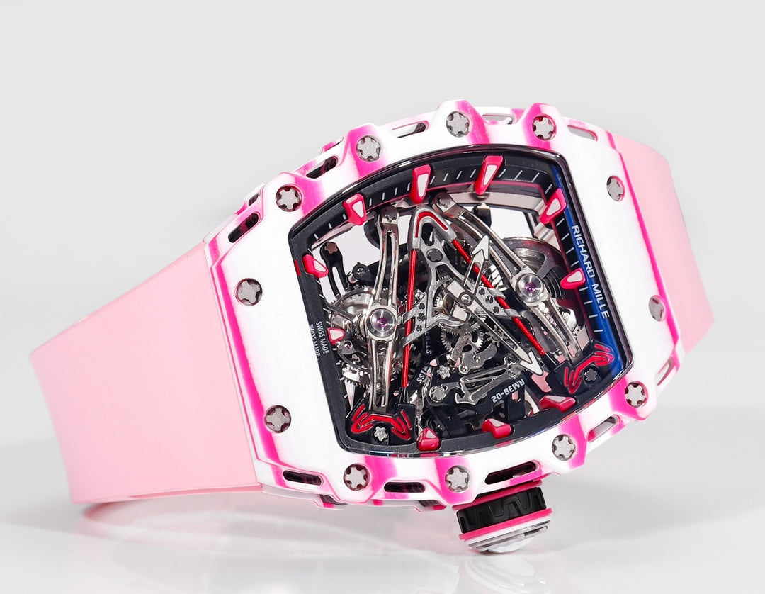 Richard Mille Bubba Watson Tourbillon RM38-02 1:1 Best Edition Pink Rubber cinturino