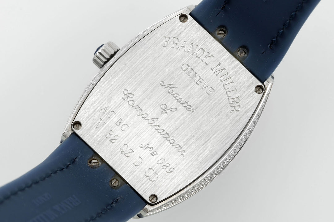 Franck Muller V32 Feminino Yachting 1:1 edição melhor ABF Fabbrica Square Diamond Gypsophila Blu