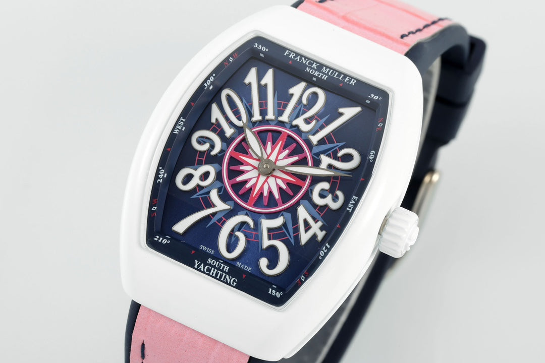 Franck Muller V32 Feminino Yachting 1:1 edição melhor ABF Fabbrica Rosa Gomma cinturino