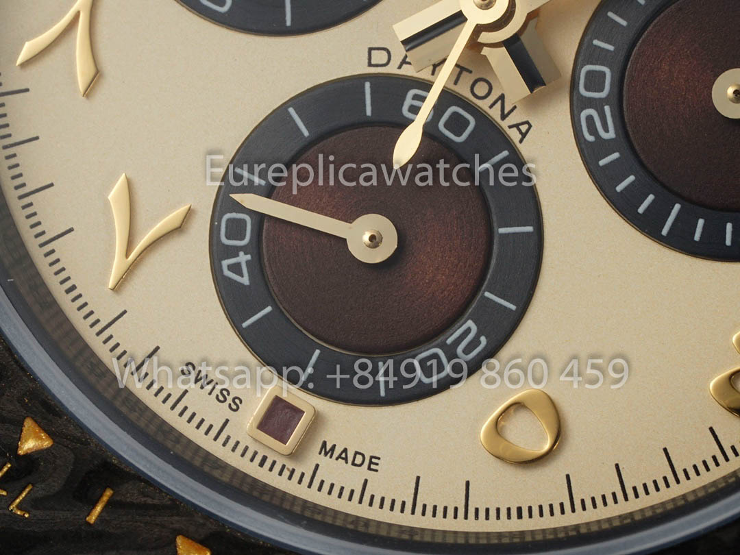 Rolex Daytona Desert Eagle Bianco Carbonio 1:1 Best Clone Diw Custom 4130 movimento