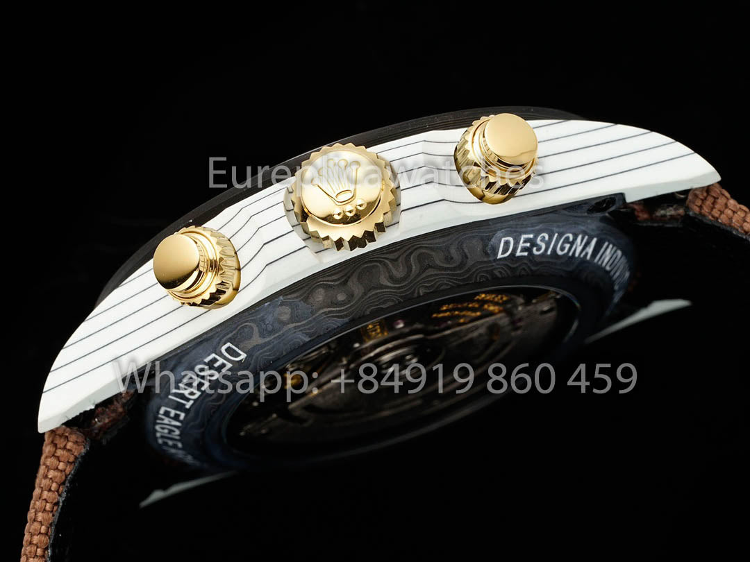 Rolex Daytona Desert Eagle Bianco Carbonio 1:1 Best Clone Diw Custom 4130 movimento