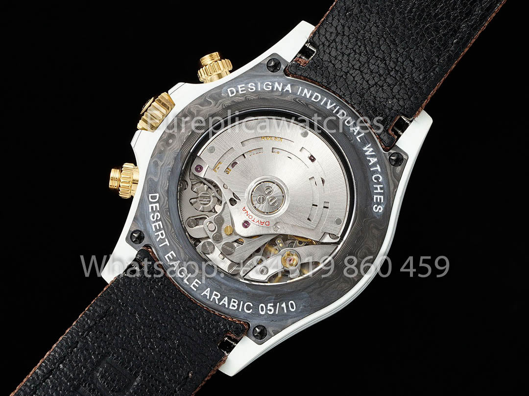 Rolex Daytona Desert Eagle Bianco Carbonio 1:1 Best Clone Diw Custom 4130 movimento
