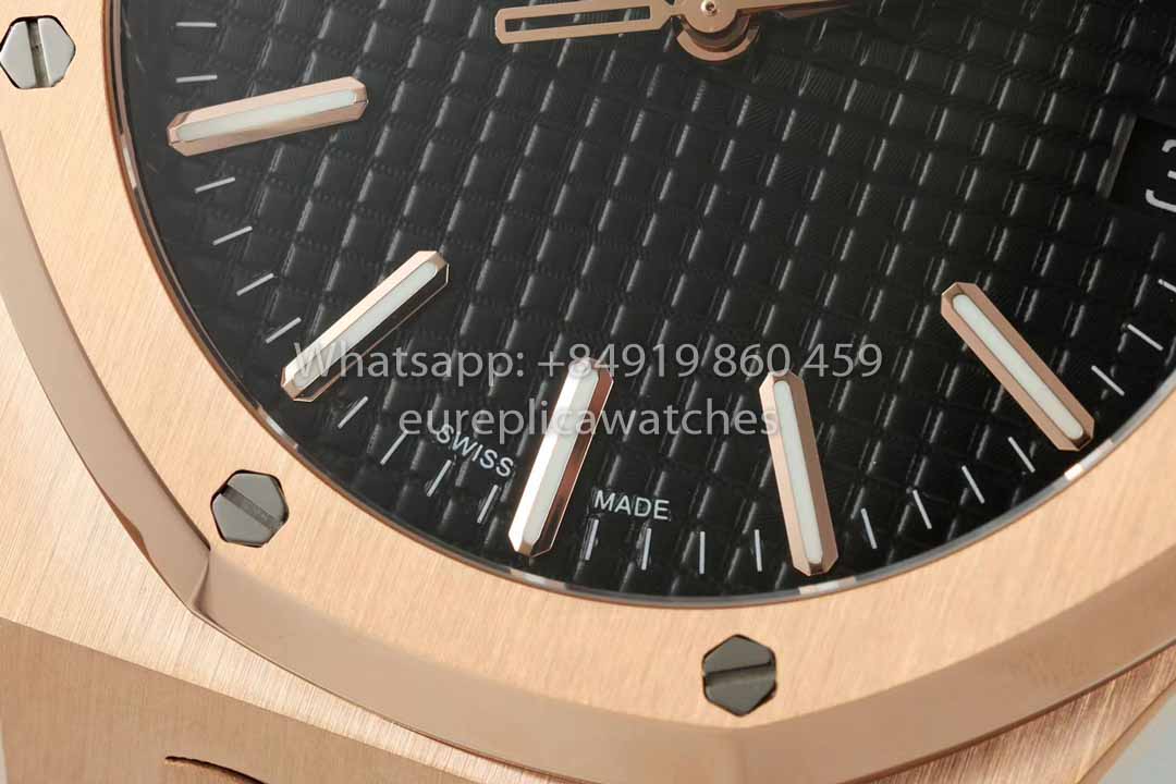 Audemars Piguet Royal Oak 15510ST from IPF Fabbrica 1:1 Best Clone quadrante nero Pelle cinturino