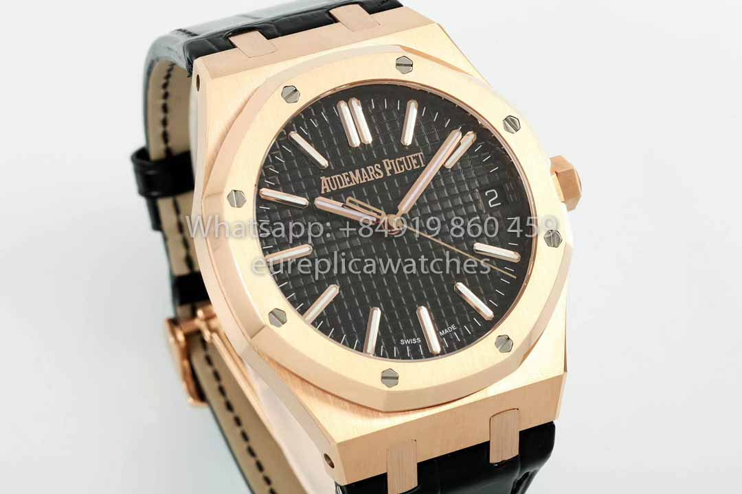 Audemars Piguet Royal Oak 15510ST from IPF Fabbrica 1:1 Best Clone quadrante nero Pelle cinturino