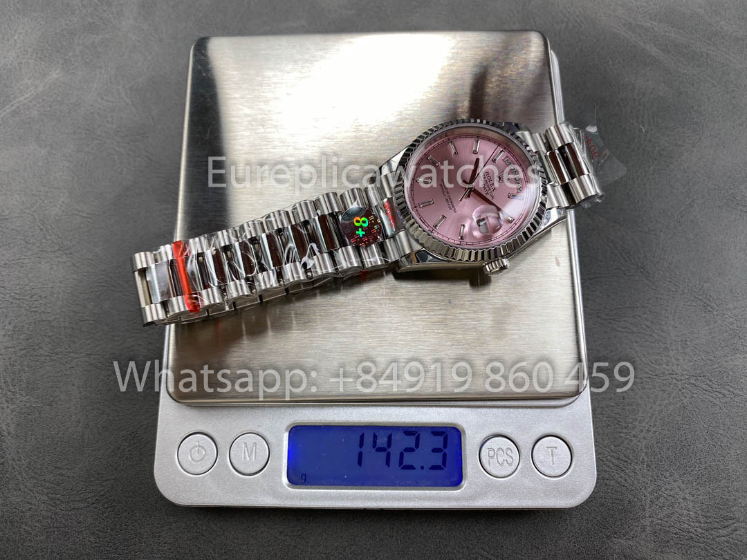 Rolex Day Date 128236-0024 Bianco Oro 1:1 Best Clone 8+ Fabbrica Counterweight Versione