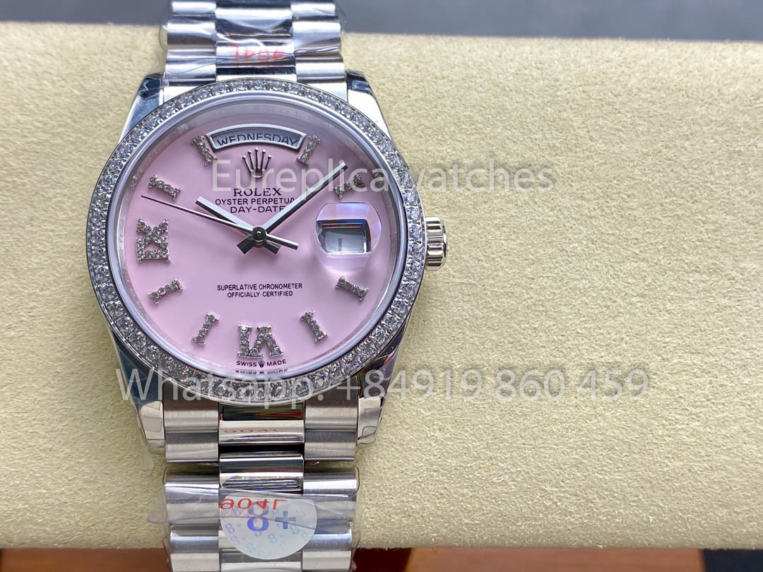 Rolex Day Date m128349rbr-0008 Bianco Oro 1:1 Best Clone 8+ Fabbrica Counterweight Versione