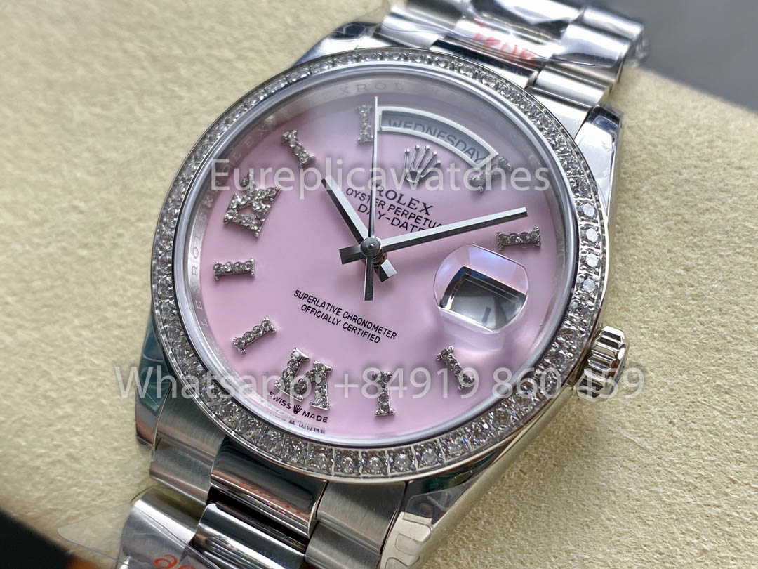 Rolex Day Date m128349rbr-0008 Bianco Oro 1:1 Best Clone 8+ Fabbrica Counterweight Versione