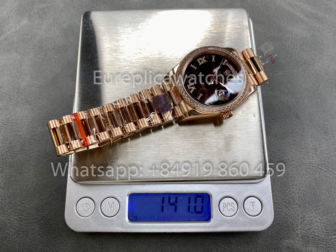 Rolex Day Date M128345RBR-0044 Rosa Oro 1:1 Best Clone 8+ Fabbrica Counterweight Versione