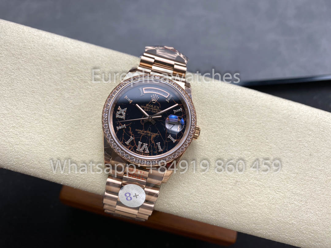 Rolex Day Date M128345RBR-0044 Rosa Oro 1:1 Best Clone 8+ Fabbrica Counterweight Versione