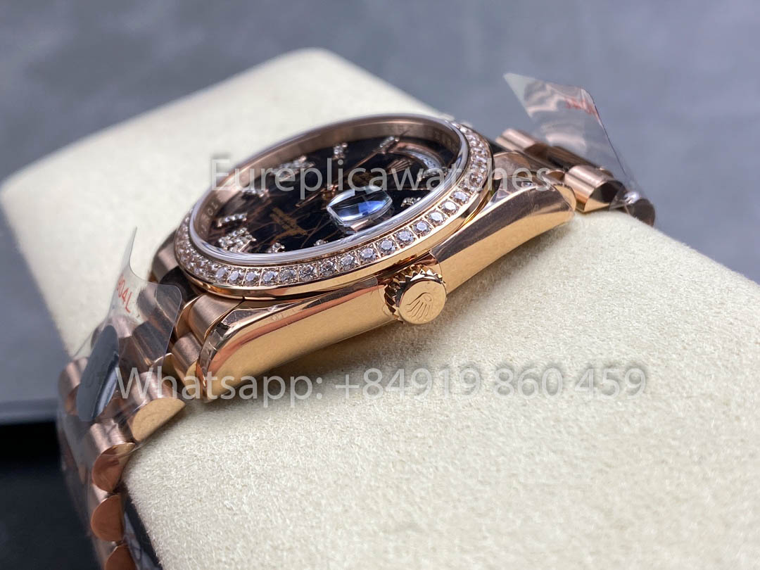 Rolex Day Date M128345RBR-0044 Rosa Oro 1:1 Best Clone 8+ Fabbrica Counterweight Versione