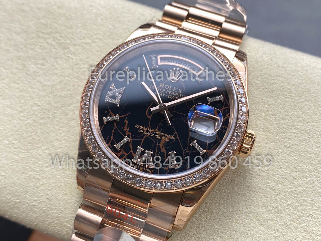 Rolex Day Date M128345RBR-0044 Rosa Oro 1:1 Best Clone 8+ Fabbrica Counterweight Versione