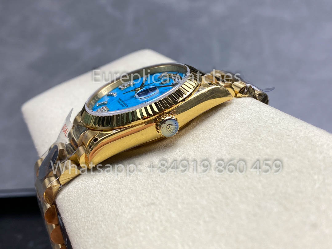 Rolex Day Date 128238-0071 Turquoise quadrante 1:1 Best Clone 8+ Fabbrica Counterweight Versione