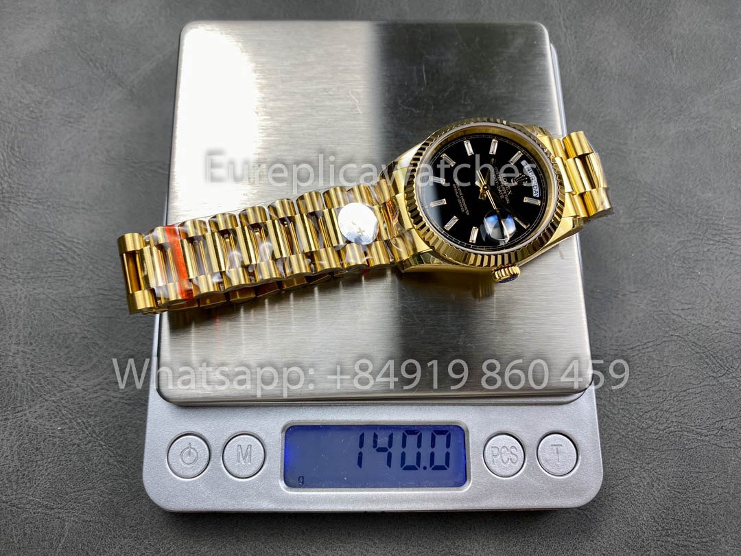 Rolex Day Data Ref. 128238 quadrante nero Amarelo Oro 1:1 Melhor Clone 8+ Fabbrica Contrapeso Versão