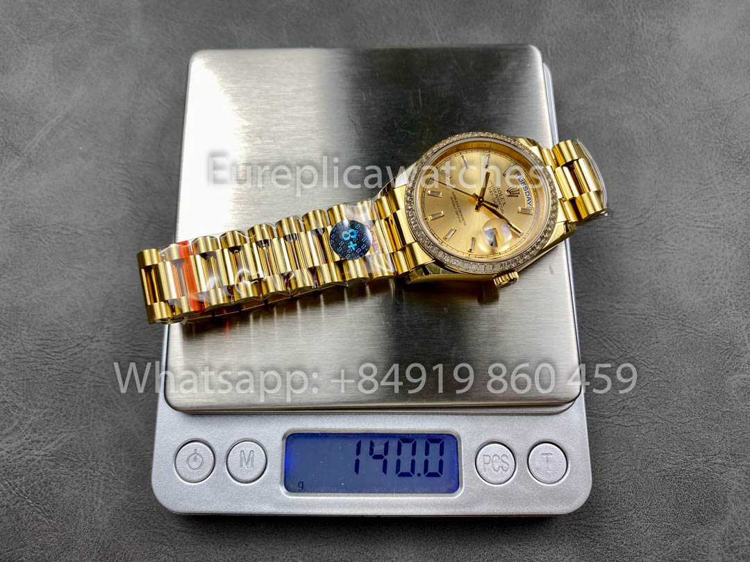 Rolex Day Date 128238 Yellow Oro 1:1 Best Clone 8+ Fabbrica Counterweight Versione