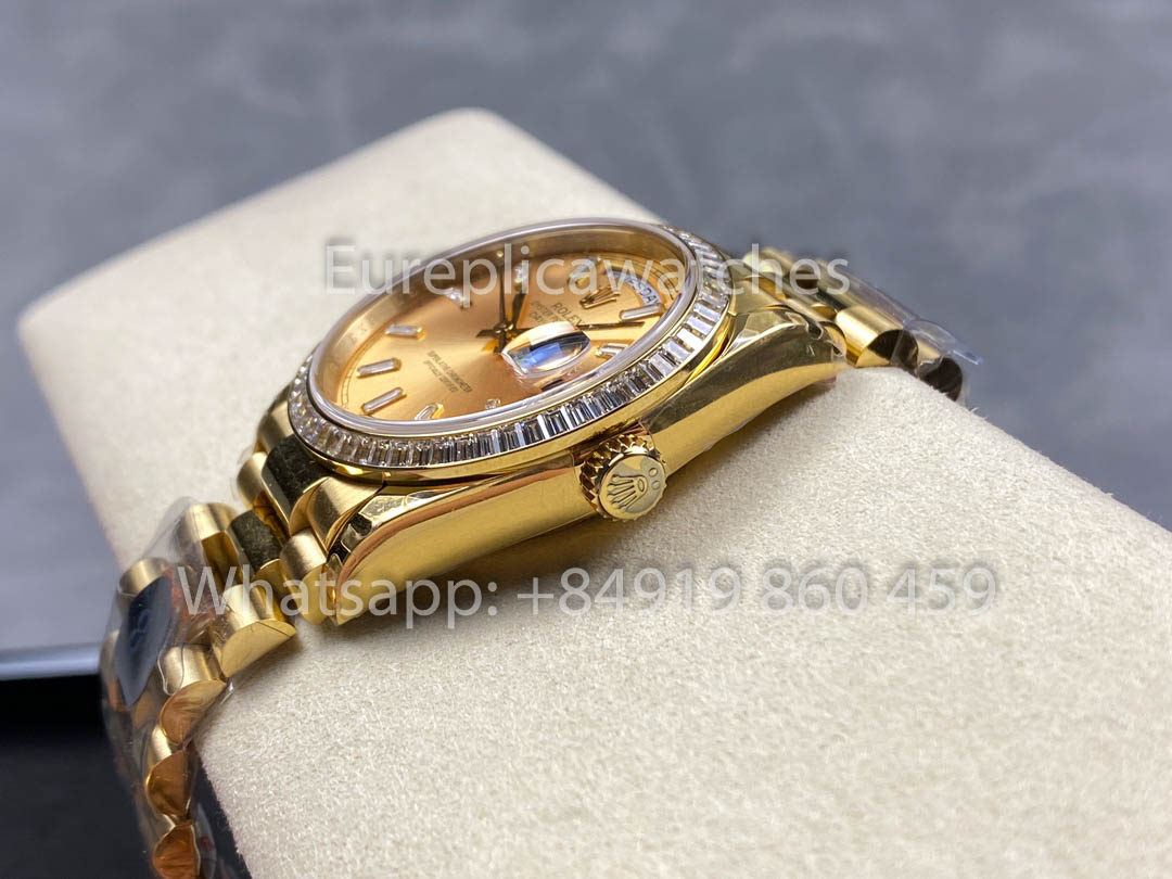 Rolex Day Date 128238 Yellow Oro 1:1 Best Clone 8+ Fabbrica Counterweight Versione