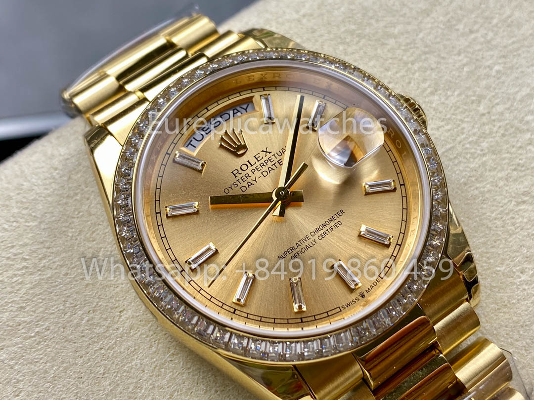 Rolex Day Date 128238 Yellow Oro 1:1 Best Clone 8+ Fabbrica Counterweight Versione