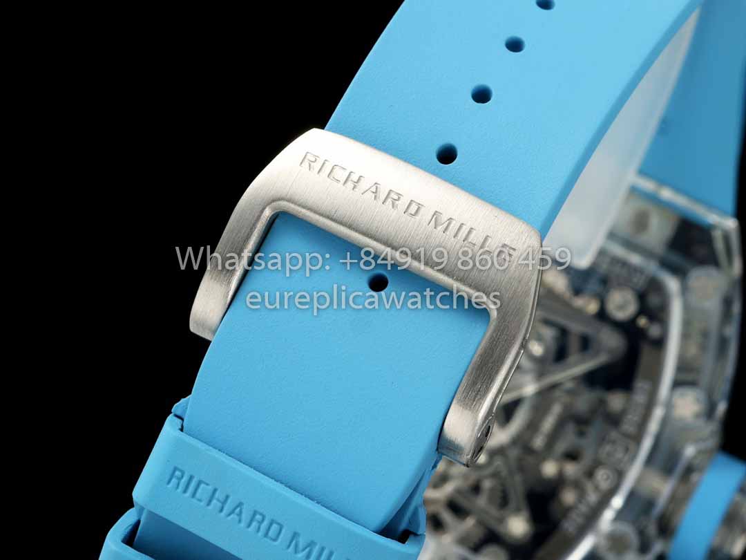 Richard Mille RM 56-02 Tourbillon 1:1 Best Clone RM Fabbrica Blue Dial and Blue cinturino Saphire Case