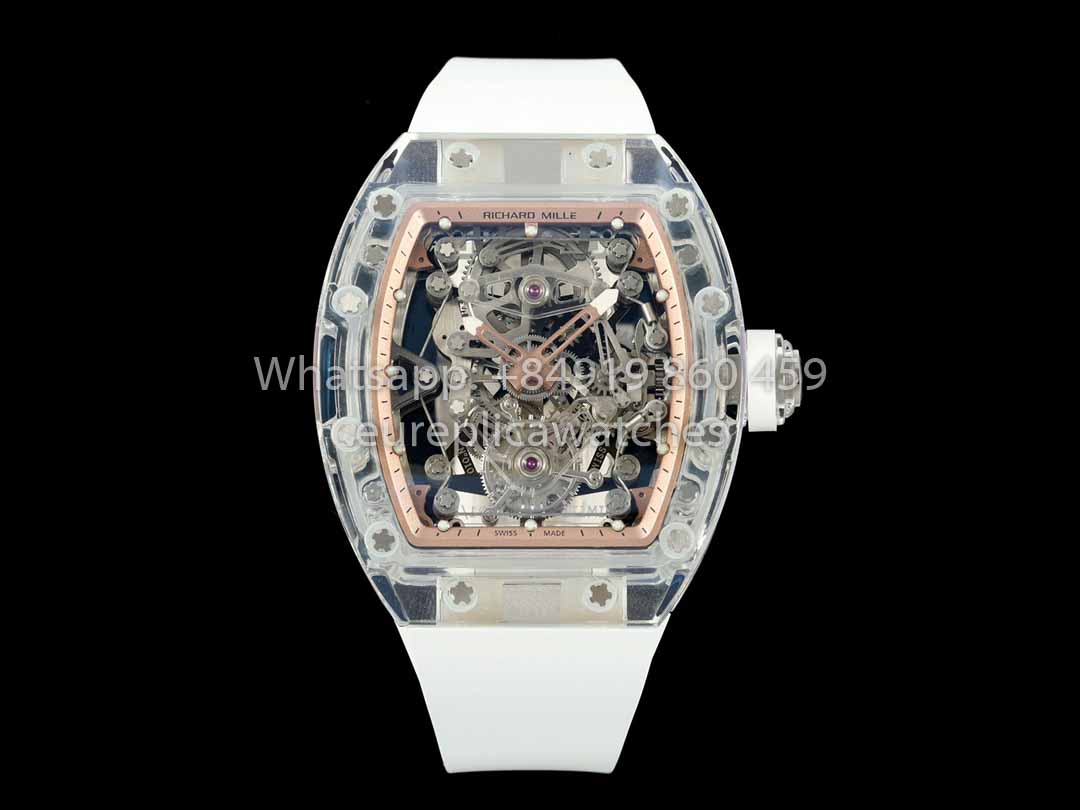 Richard Mille RM 56-02 Tourbillon 1:1 Best Clone RM Fabbrica Rose Gold Dial Saphire Case
