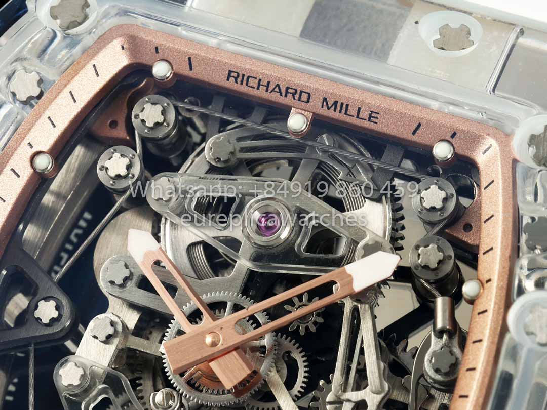 Richard Mille RM 56-02 Tourbillon 1:1 Best Clone RM Fabbrica Rose Gold Dial Saphire Case