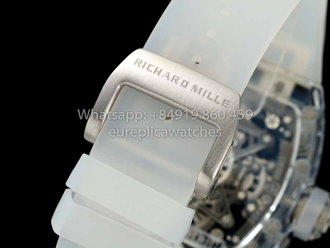 Richard Mille RM 56-02 Tourbillon 1:1 Best Clone RM Fabbrica Transparent case White Dial