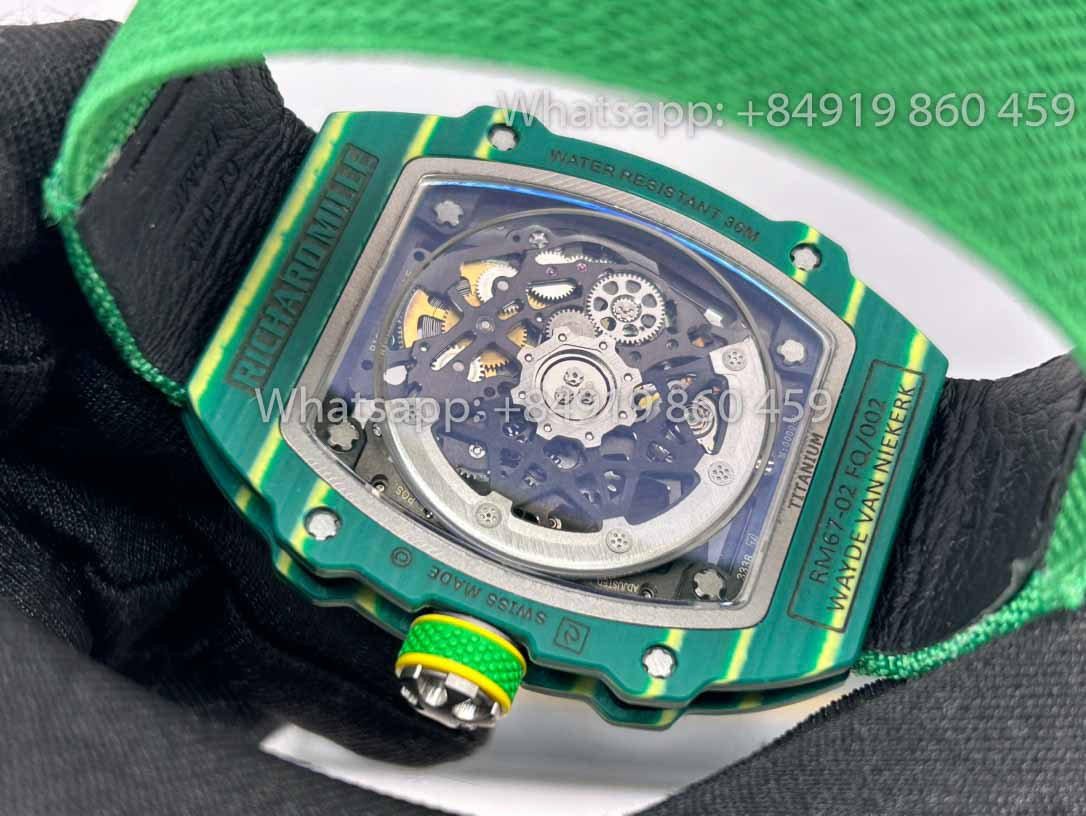 replica Richard Mille RM67-02 Sprint 48MM Wayde Van Niekerk Green 1:1 Best Clone V2