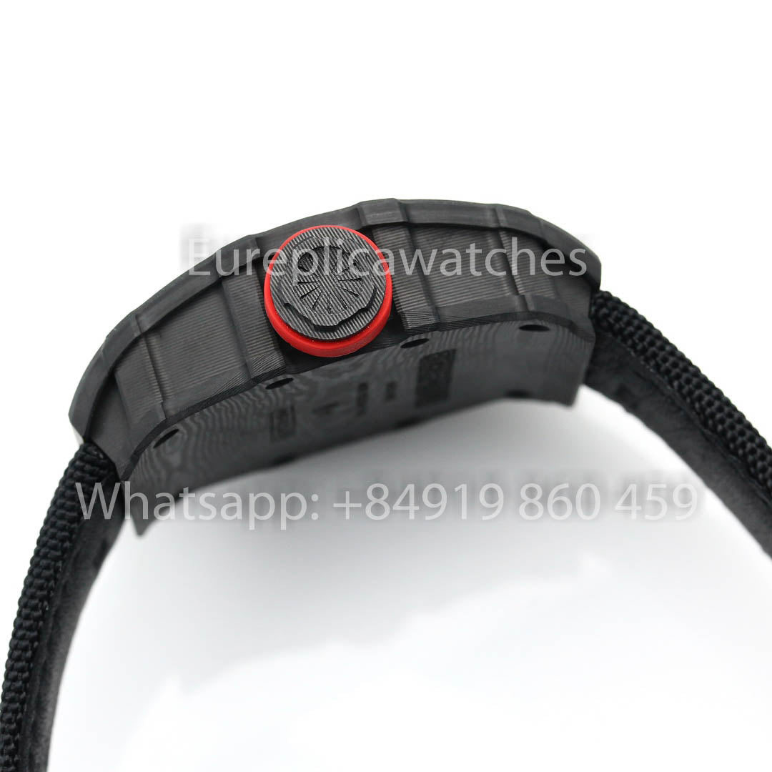 Richard Mille RM35-01 NTPT Carbonio 1:1 Best Clone BBR Fabbrica V2 Nero Velcro cinturino