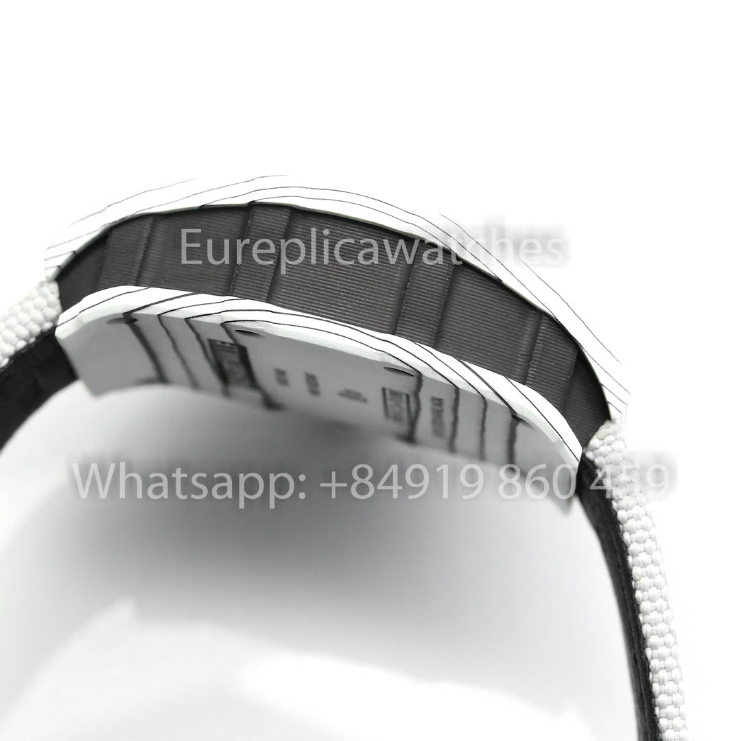 Richard Mille RM35-01 Bianco Carbonio 1:1 Best Clone BBR Fabbrica V2 Bianco Velcro cinturino